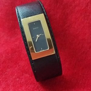 Watch With Black Leather Wrist Strap 
